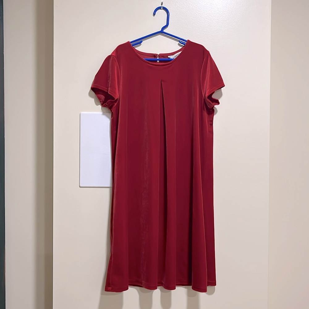 Lands End girls size 14 red velvet dress